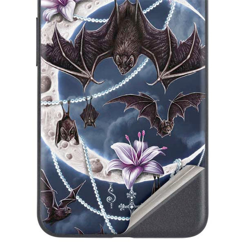 Gothic Moon with Bats and Flowers by Sarah Richter Google Pixel 4a 5G Skin